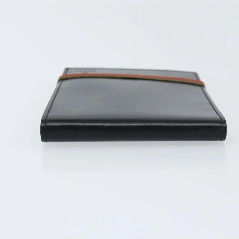 GUCCI Web Sherry Line Day Planner Cover Leather Outlet Black